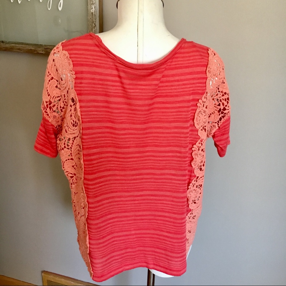 Free People We The Free Lace Sides Boxy Top - Picture 2 of 8